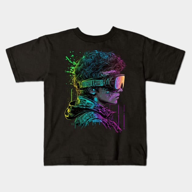 Cyberpunk VR Boy Kids T-Shirt by feel.digital